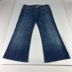 7 For All Mankind Blue Flare Wide Leg Jeans